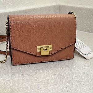 Reiss Women's Minnie Mini Leather Pink Mini Crossbody Bag Rosewood NEW